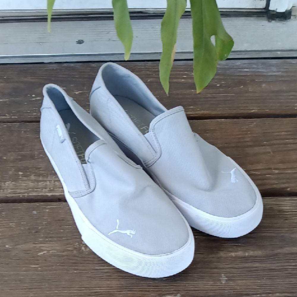 Women's Puma Light Gray Slip-On Shoes